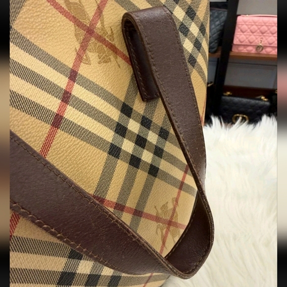 Dbl Authentic Burberry Tan and Brown Plaid Classic Tote Bag With Dustbag - Picture 3 of 7